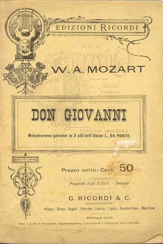 Don Giovanni, an opera by Wolfgang Amadeus Mozart