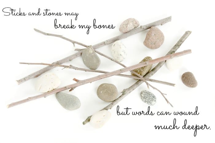 "Sticks and stones may break my bones, but words can wound much deeper."