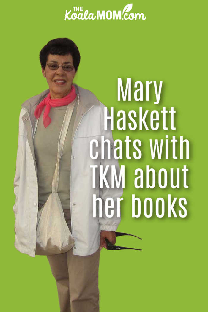 Mary Haskett chats with TKM about her books. (Photo of Mary Haskett via her website.)