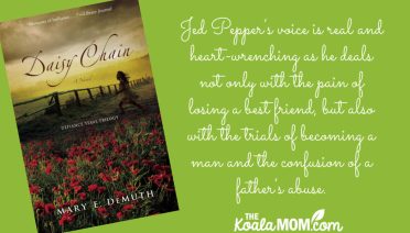 "Jed Pepper’s voice is real and heart-wrenching as he deals not only with the pain of losing a best friend, but also with the trials of becoming a man and the confusion of a father’s abuse." Book review of Daisy Chain by Mary Demuth. Cover photo via Amazon.