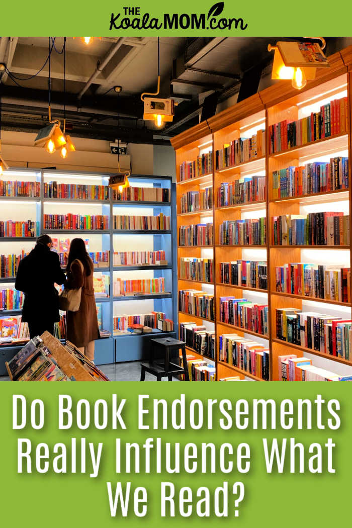 Do Book Endorsements Really Influence What We Read? Photo of couple browsing a bookstore by t. via Pexels.