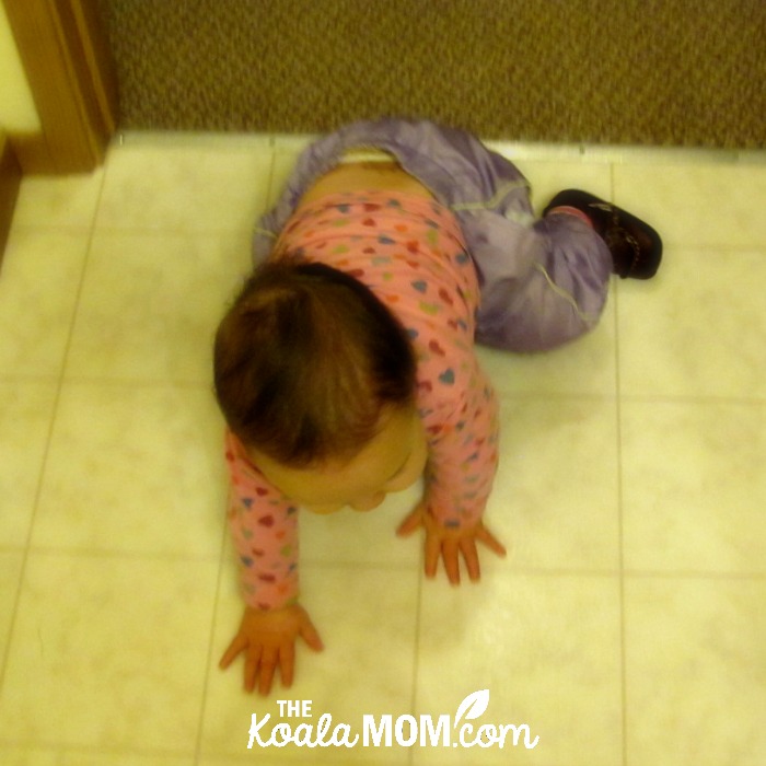 Baby milestones: she's crawling!