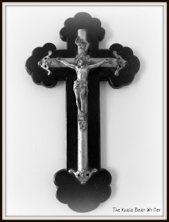 black and silver crucifix