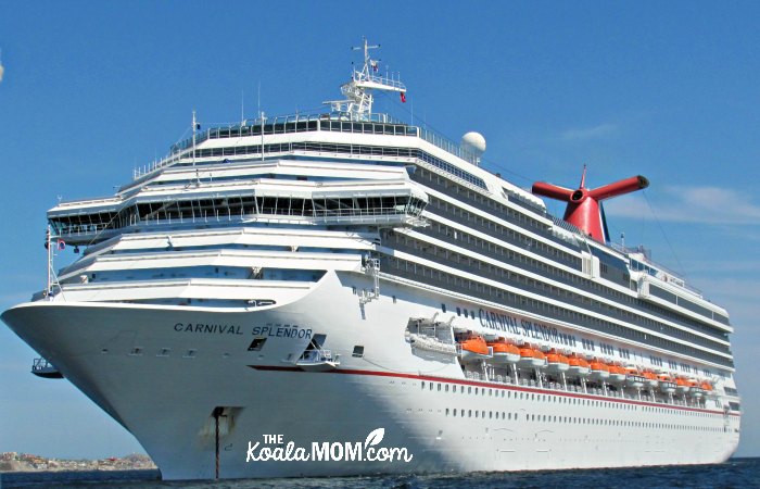 The Carnival Splendour sitting at anchor in Cabo San Lucas.