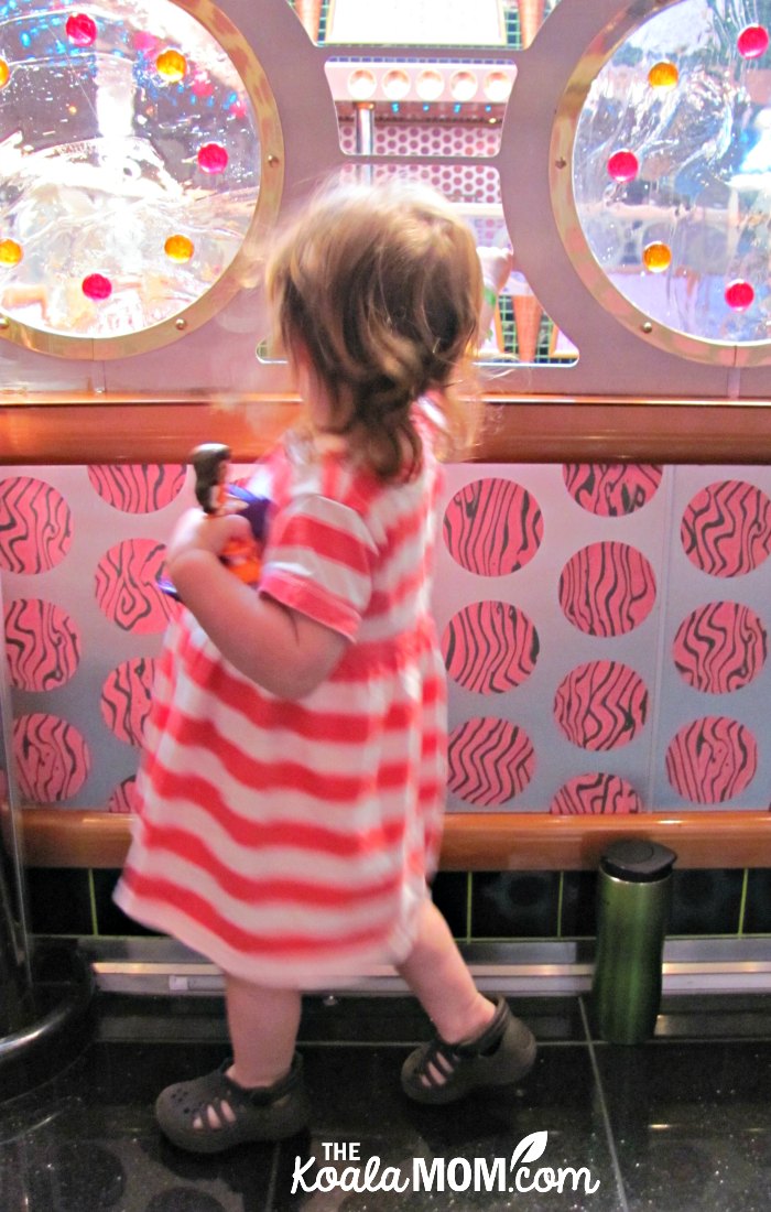 Toddler hanging out on the Carnival Splendor.