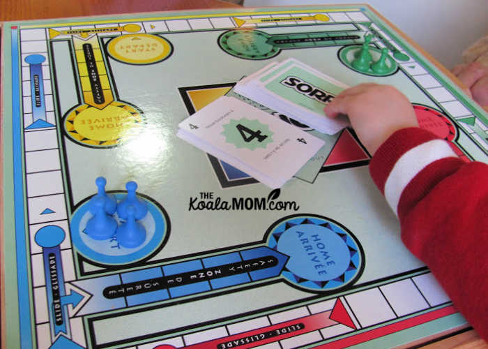 Sorry! is one of our favourite board games for preschoolers.