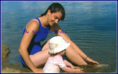 Mommy and daughter at beach