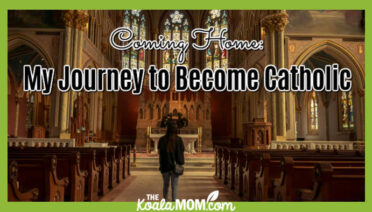 Coming Home: My Journey to Become Catholic. Photo of girl in front of church altar by David Besh via Pexels.