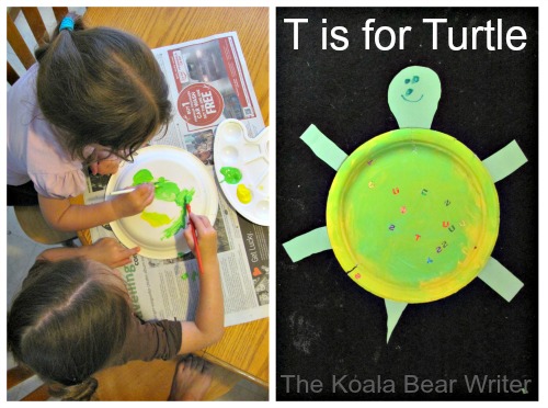 Paper plate turtle (and other alphabet crafts for preschoolers)