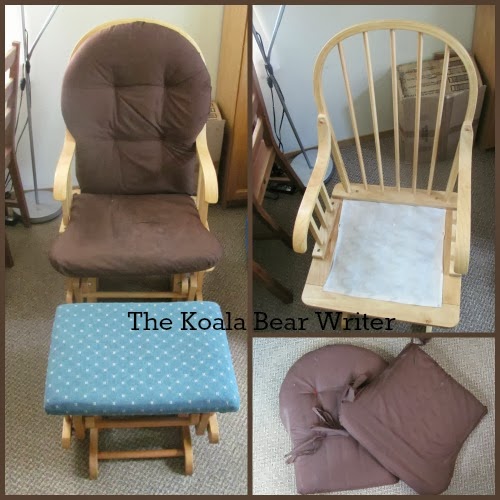 DIY Re-upholstered Glide Rocking Chair and Stool