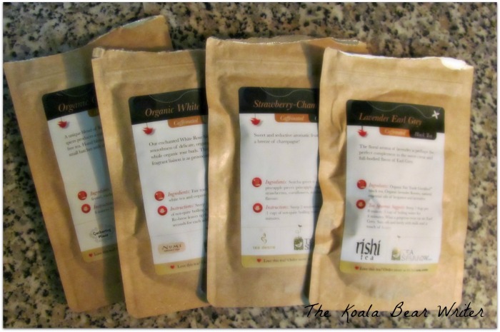 four tea packages from Tea Sparrow