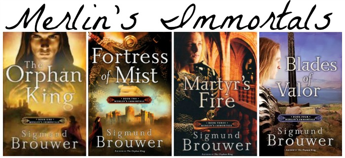 The four books of the Merlin's Immortals series by Sigmund Brouwer