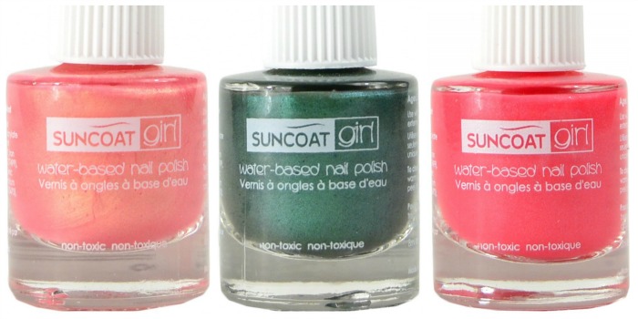 Suncoat Girls kids' nail polish in green and pink