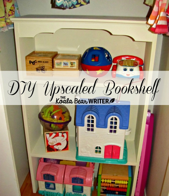 DIY Upscaled Bookshelf with kids' toys