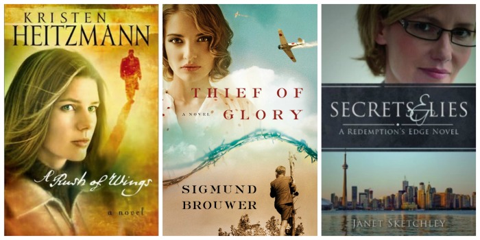 Best Books of 2014 - A Rush of Wings by Kristen Heitzmann, Thief of Glory by Sigmund Brouwer, and Secrets and Lies by Janet Sketchley