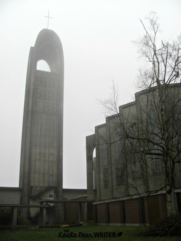 The bell tower at Westminster Abbey in Mission, BC