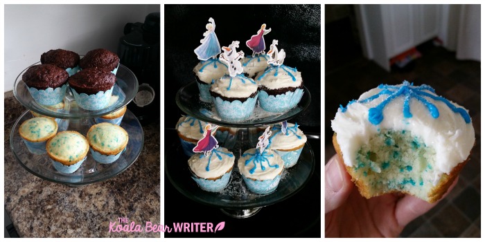 Frozen birthday cupcakes