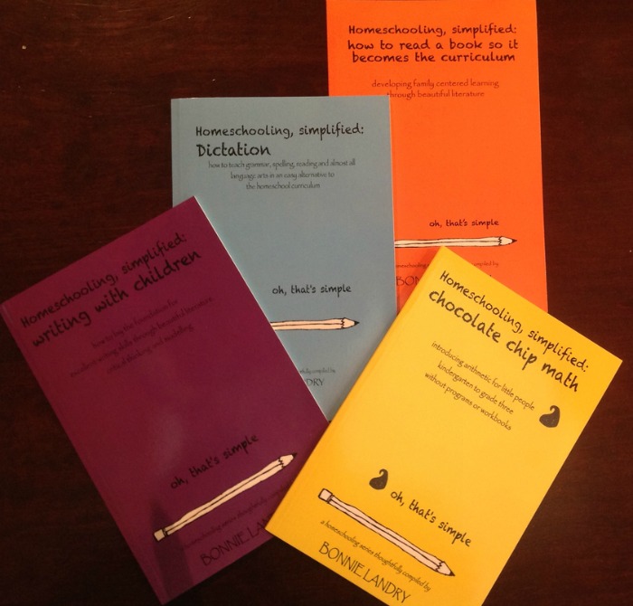 Homeschooling, Simplified booklets by Bonnie Landry, on dictation, math, reading, writing