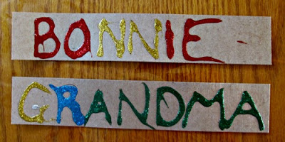 Glitter Glue Name Tags