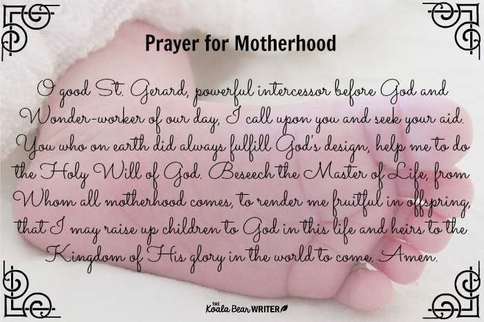 Prayer for Motherhood to Saint Gerard Majella, patron saint of expectant mothers and childbirth.