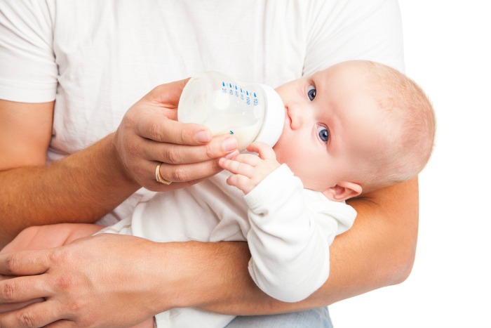 Baby with bottle