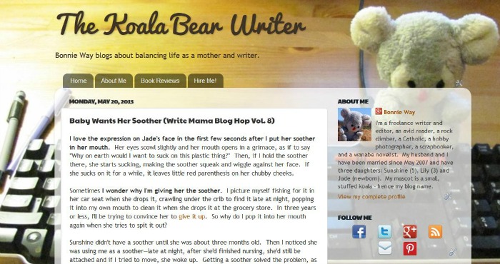 An older version of the Koala Bear Writer blog