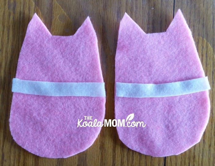 Felt kitten pieces, ready to sew