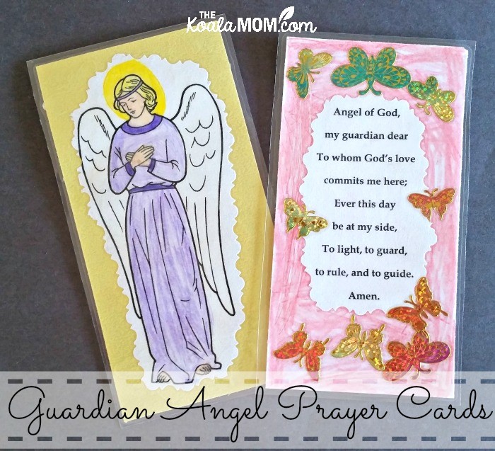 Guardian Angel Prayer Cards (front and back)