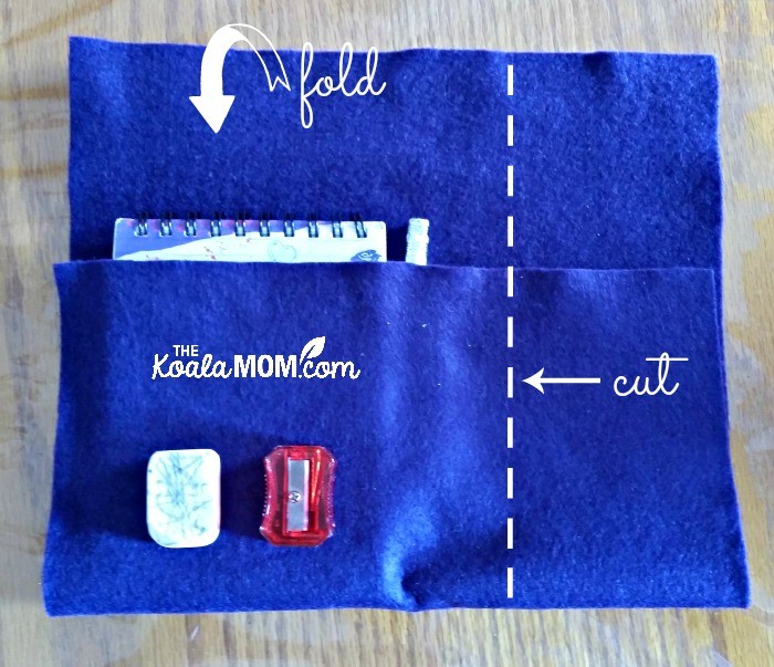 Measuring a felt notebook case