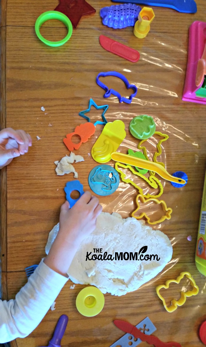 Cutting salt dough shapes