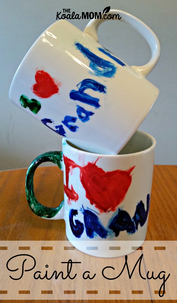 Kids paint a mug