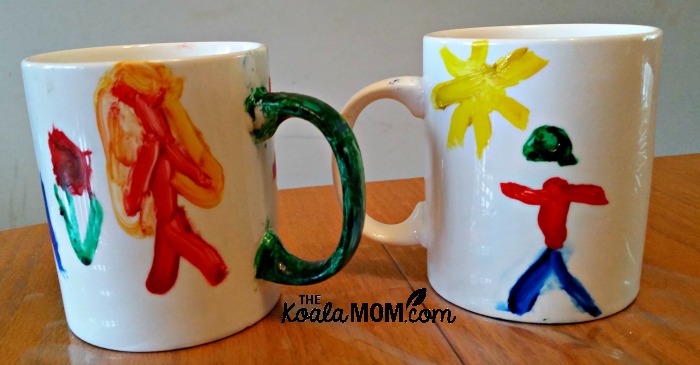Painted ceramic mugs