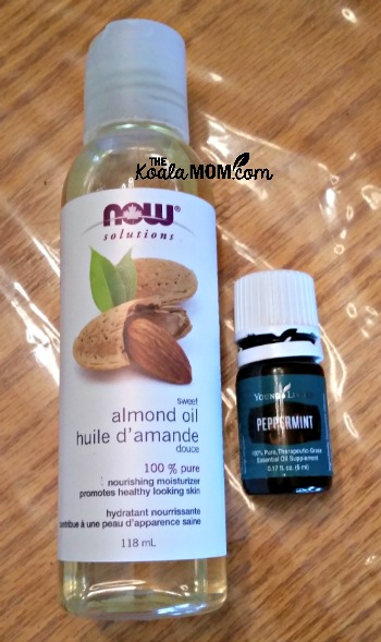 Almond oil and peppermint essential oil