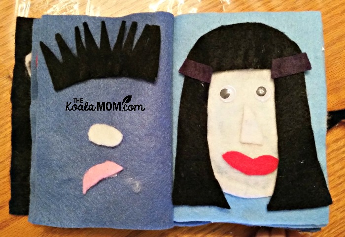 Felt quiet book - make a face page