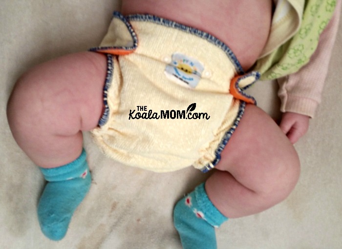 Happy Baby Cheeks Cloth Diaper on a baby