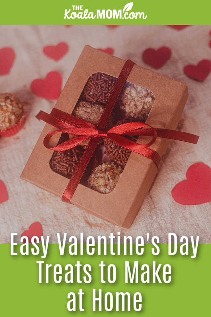 Easy Valentine's Day Treats to Make at Home. A charming gift box of gourmet chocolate truffles, elegantly tied with a red ribbon, surrounded by hearts. Photo by Tatiane Herder via Pexels.