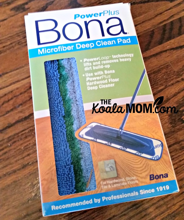 Bona’s PowerPlus Hardwood Floor Deep Cleaner microfiber pad