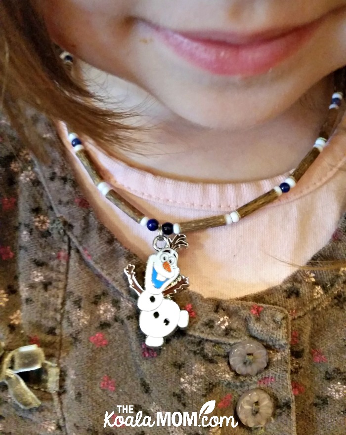 Jade wearing her Pure Hazelwood Olaf necklace