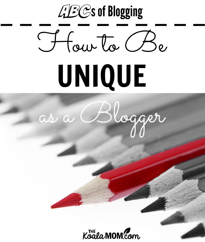 How to be unique as a blogger (one red pencil in a row of grey pencils)