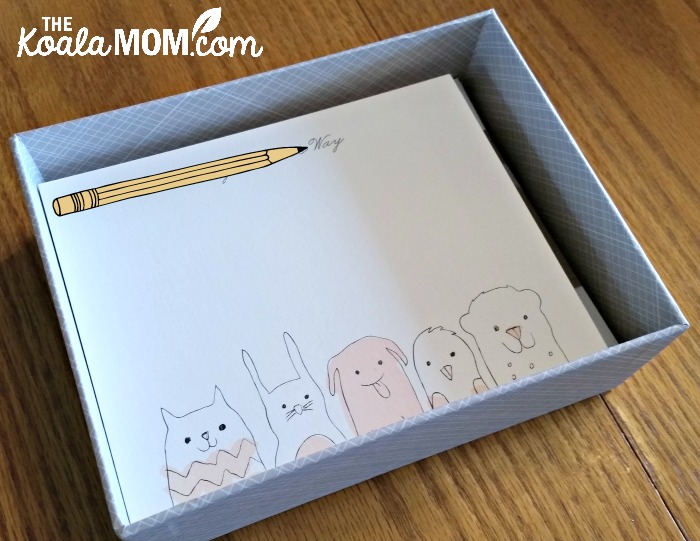 Personalized stationary for kids from Minted.com - a box of notecards