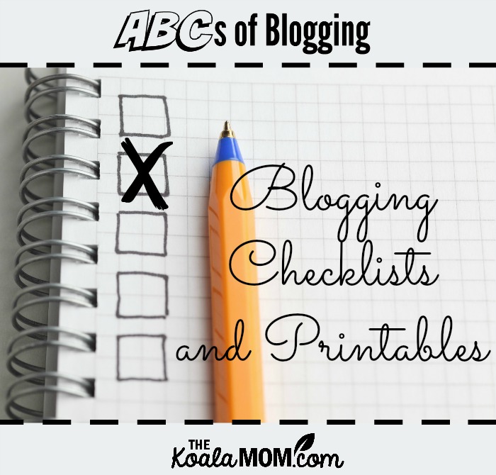 Blogging Checklists and Printables