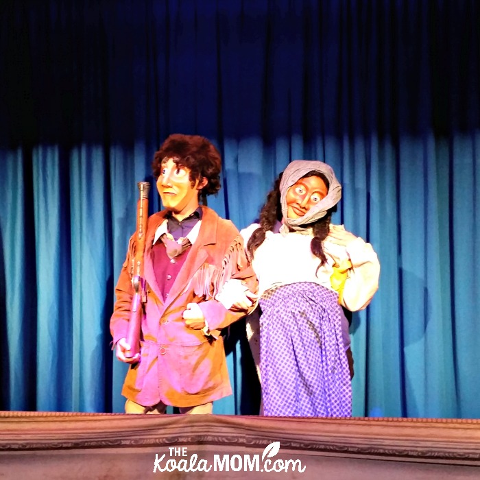 David and Charlotte Thompson puppets at the Rocky Mountain House National Historic Site puppet theatre