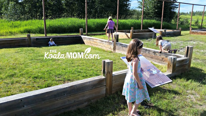 Girls exploring Acton House at Rocky Mountain House National Historic Site