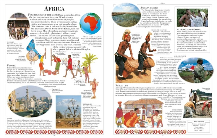 The Africa page from the Children's Illustrated Encyclopedia from DK Canada