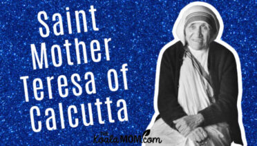 Saint Teresa of Calcutta: a biography. Image of smiling, seated Mother Teresa via https://www.motherteresamovie.com/press