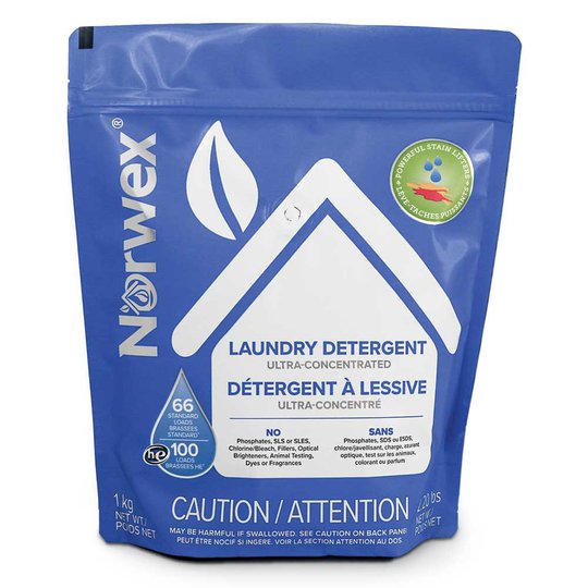 Norwex laundry detergent is ultra-concentrated and contains no harsh chemicals, fillers, or scents.