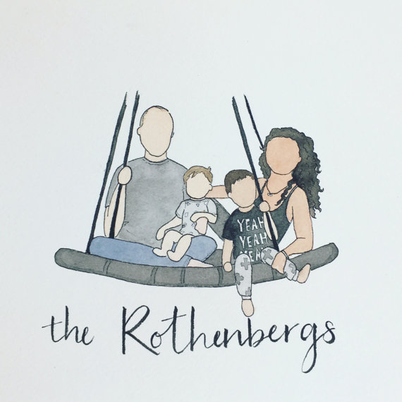 Custom Watercolour Family Portrait