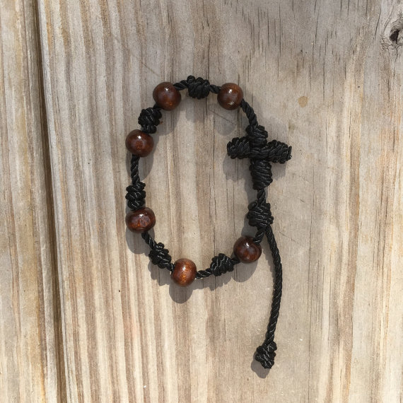 Hand-knotted rosary bracelet