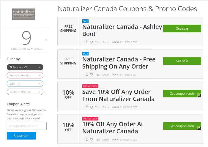 Save money with Groupon Coupons for Naturalizer Canada