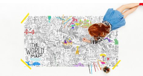 World Map colouring poster